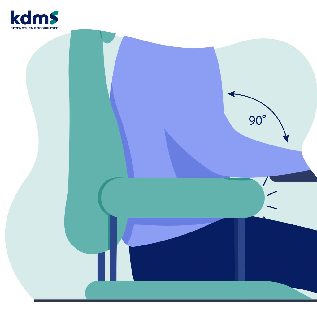 เก้าอี้ทำงานควรมีที่วางแขน เพื่อป้องกันไม่ให้มีแรงกดน้ำหนักเกิดขึ้นกับไหล่ ข้อมือ และข้อนิ้ว